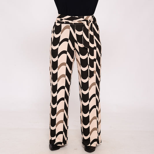 Calça Pantalona Cós Largo com Bolsos BBonnie Sheila Estampados