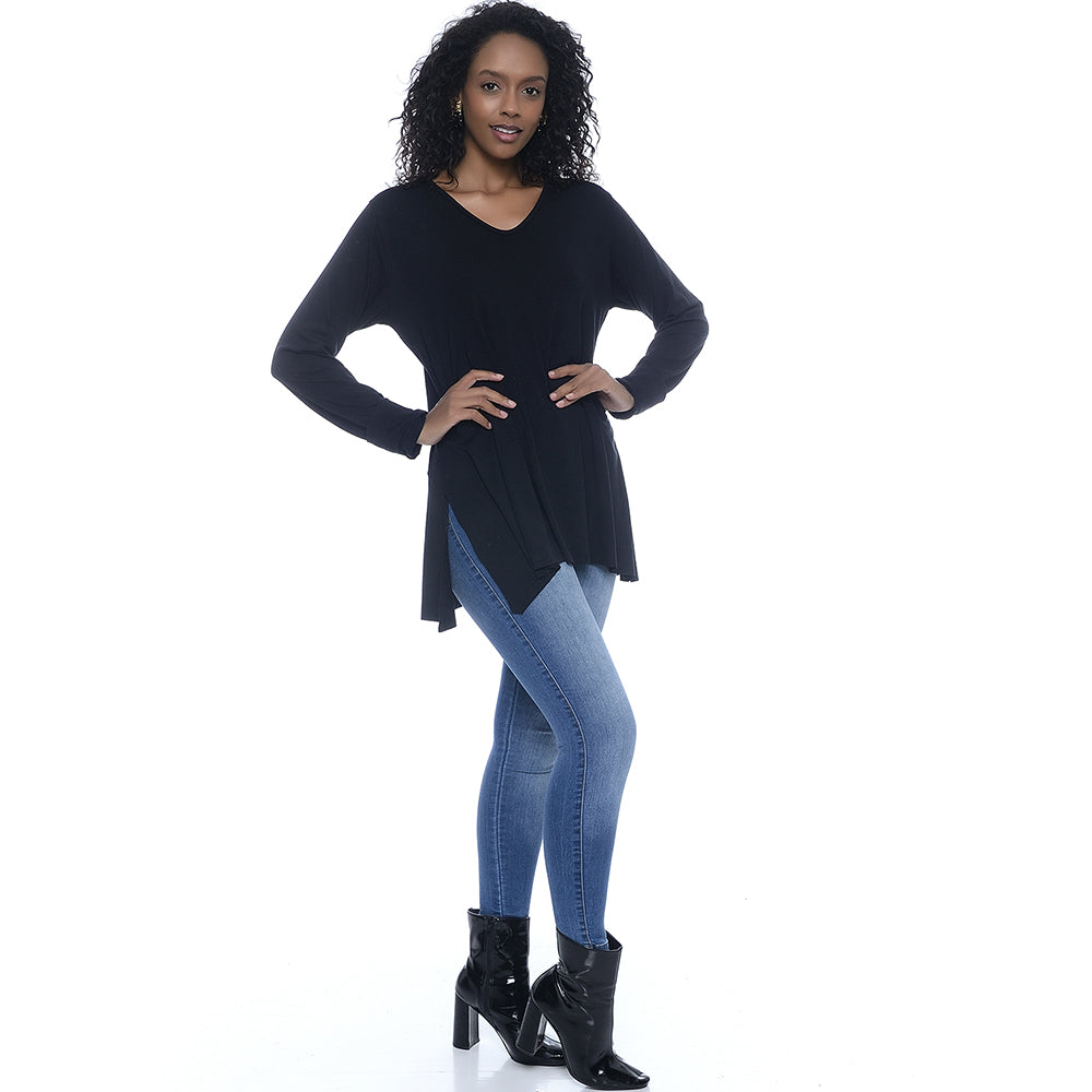 Blusa M/L Assimétrica BBonnie Ludy Preto
