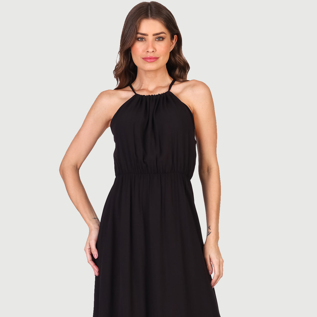 Vestido Midi Cava Americana BBonnie Anahi Preto