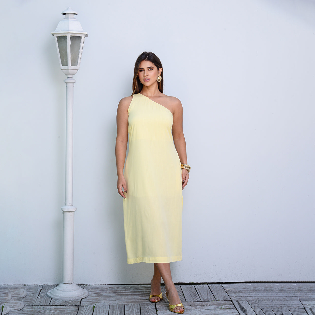 Vestido Midi Ombro Só BBonnie Leticia Amarelo