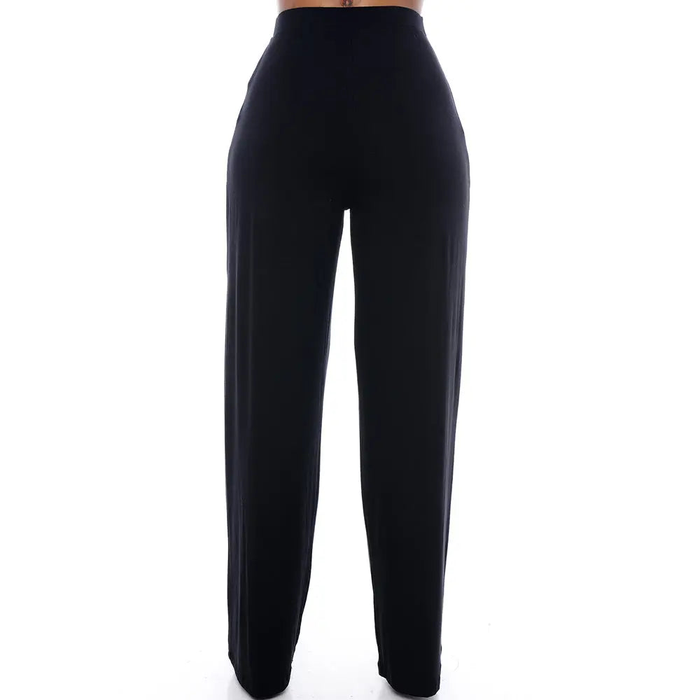 Calça Pantalona Cós Largo Bolsos BBonnie Elis Preta BBonnie