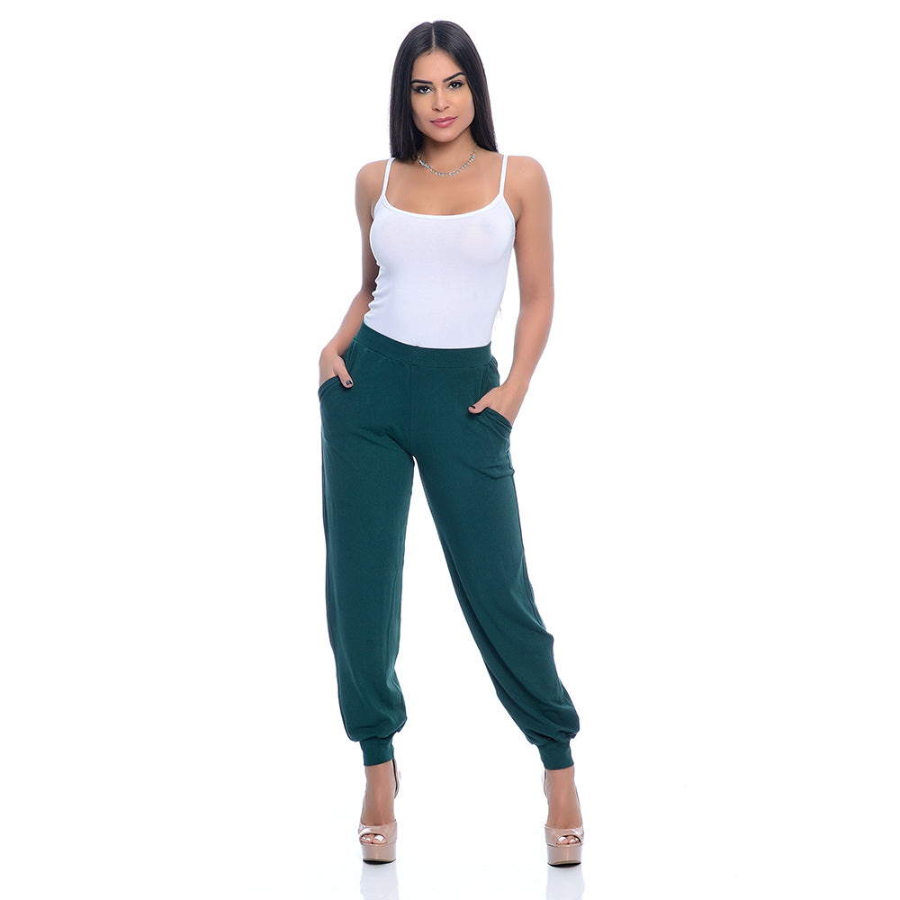 Calça Jogger Com Punho BBonnie Maya Verde Musgo