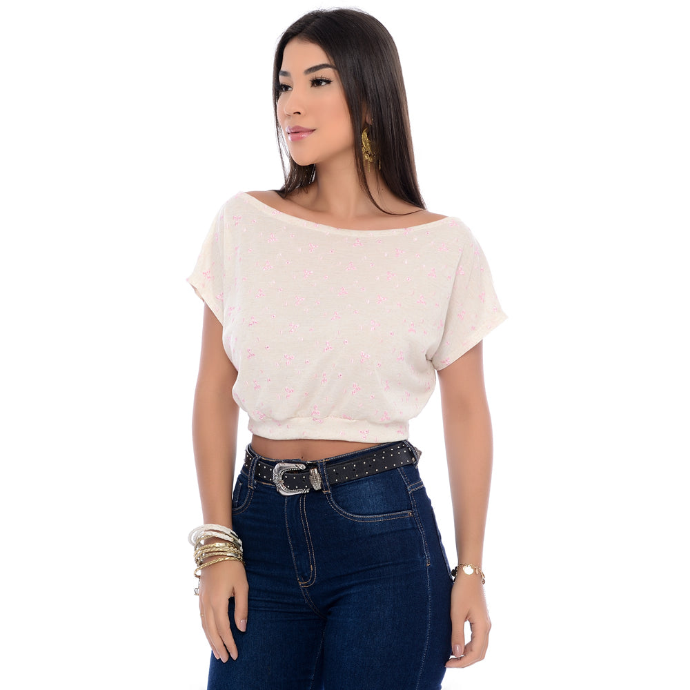 Blusa Cropped BBonnie Sarita Off Flor