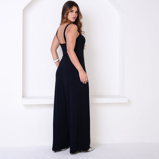 Macacão Pantalona Alça Fina BBonnie Noa Preto B'Bonnie