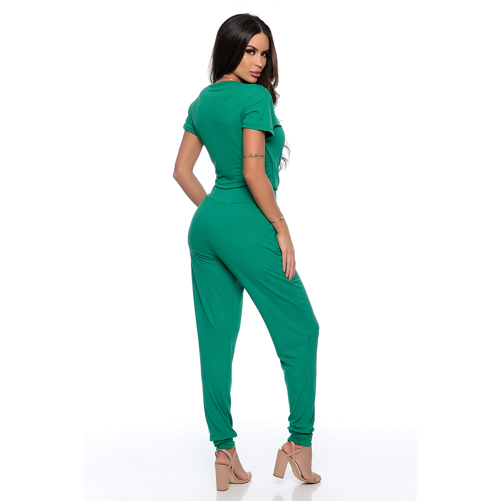 Macacão Punho na Barra M/C e Bolsos BBonnie Angel