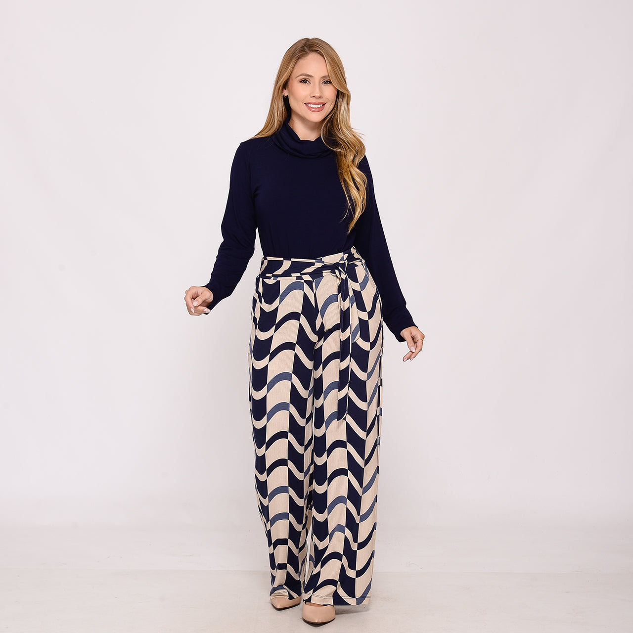 Calça Pantalona Cós Largo com Bolsos BBonnie Sheila