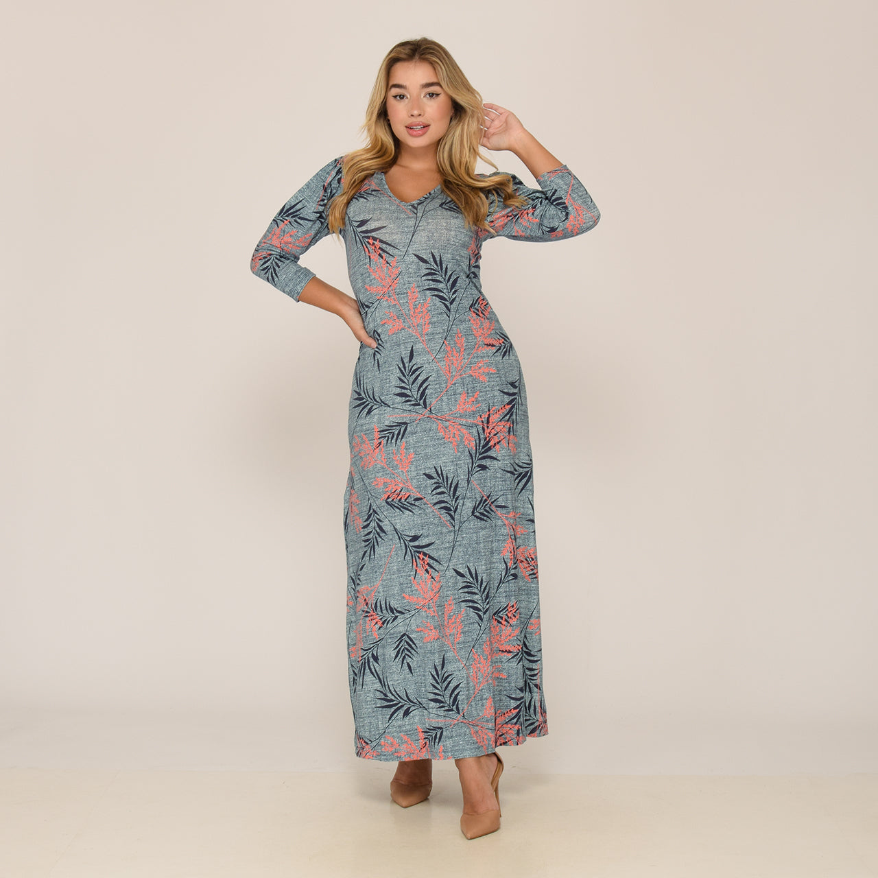 Vestido Longo Fenda Lateral BBonnie Tiana Estampado