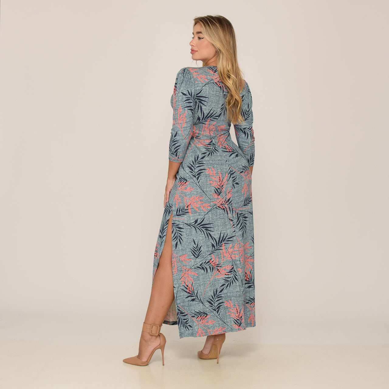 Vestido Longo Fenda Lateral BBonnie Tiana Estampado