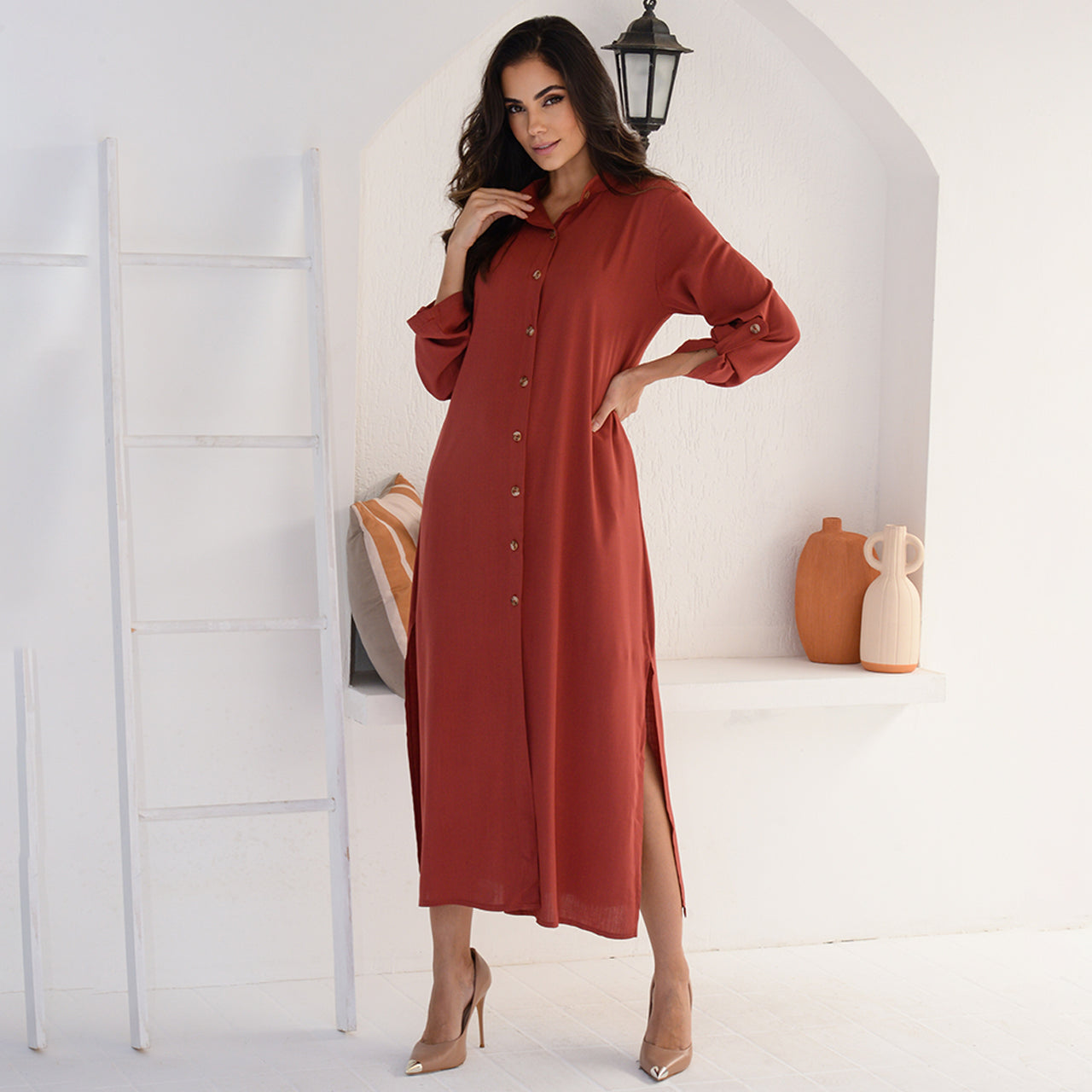 Vestido Chemise Botões M/L BBonnie Valentina Terra