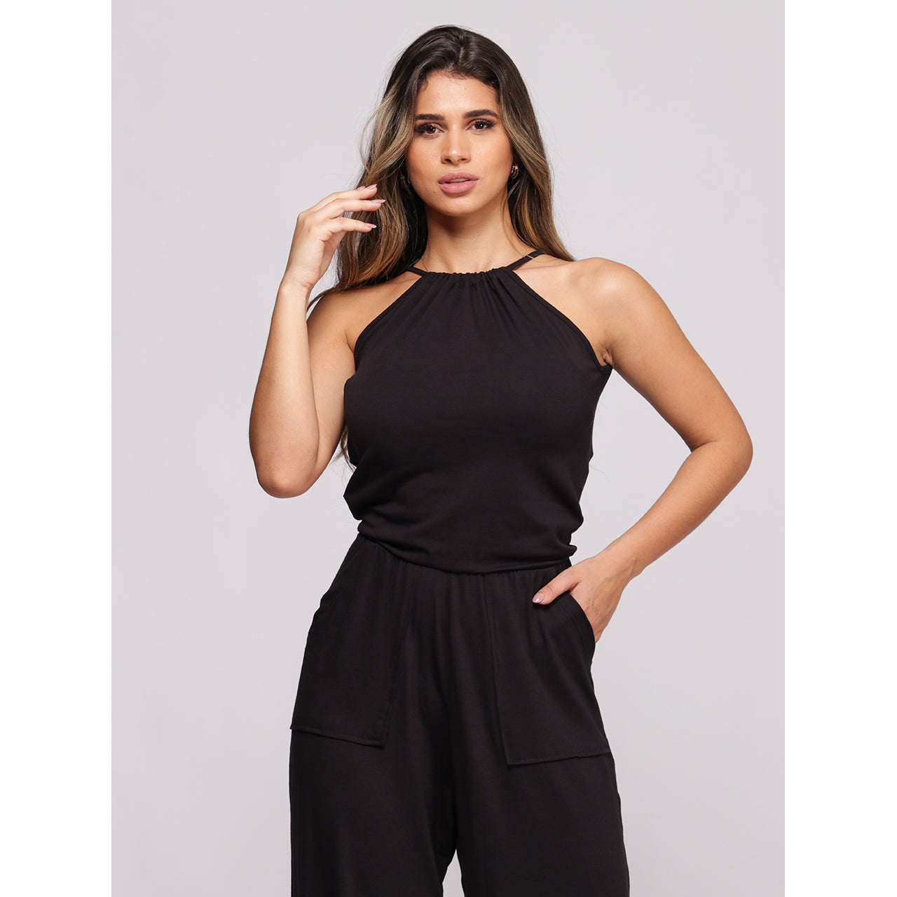 Macacão Pantalona Alças Finas BBonnie Larissa