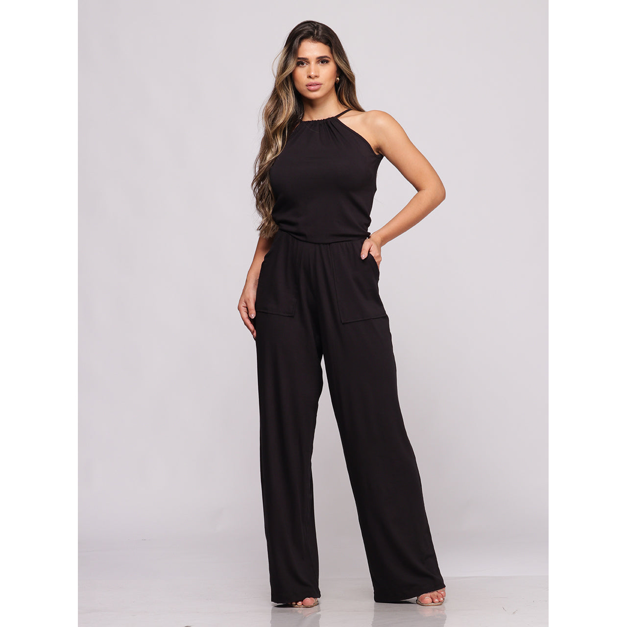 Macacão Pantalona Alças Finas BBonnie Larissa