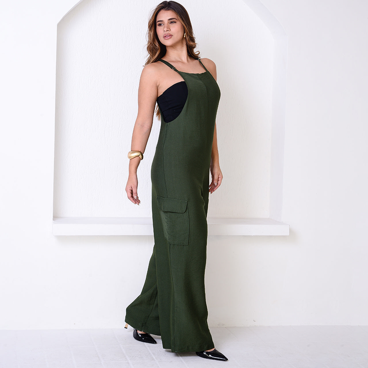 Jardineira de Viscose com Bolsos BBonnie Liz