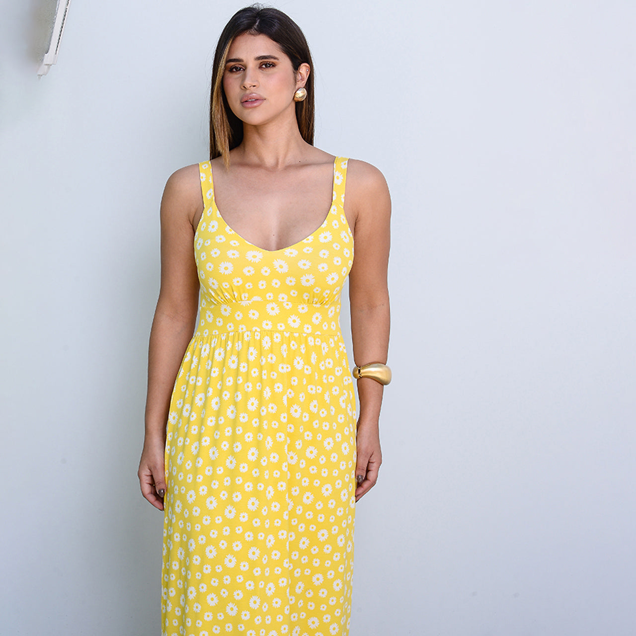 Vestido Longo Alça Barra Guipir com Bojo  BBonnie Sarah Estampados