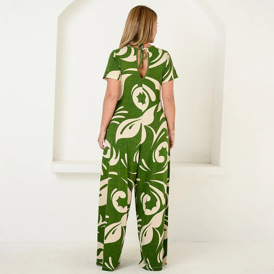 Macacão Pantalona M/C Bolsos BBonnie Esther Estampados B'Bonnie