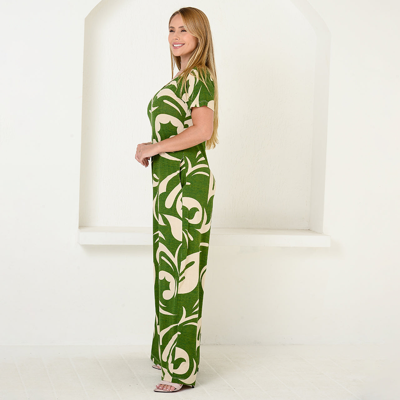 Macacão Pantalona M/C Bolsos BBonnie Esther Estampados