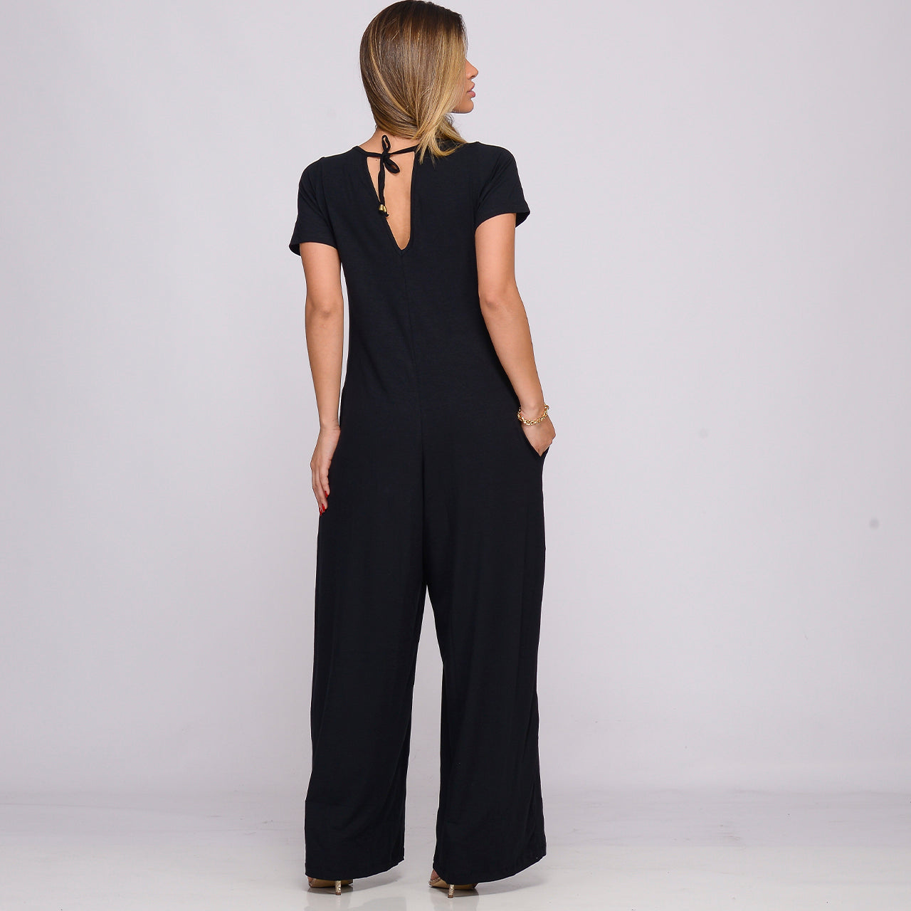 Macacão Pantalona M/C Bolsos BBonnie Esther