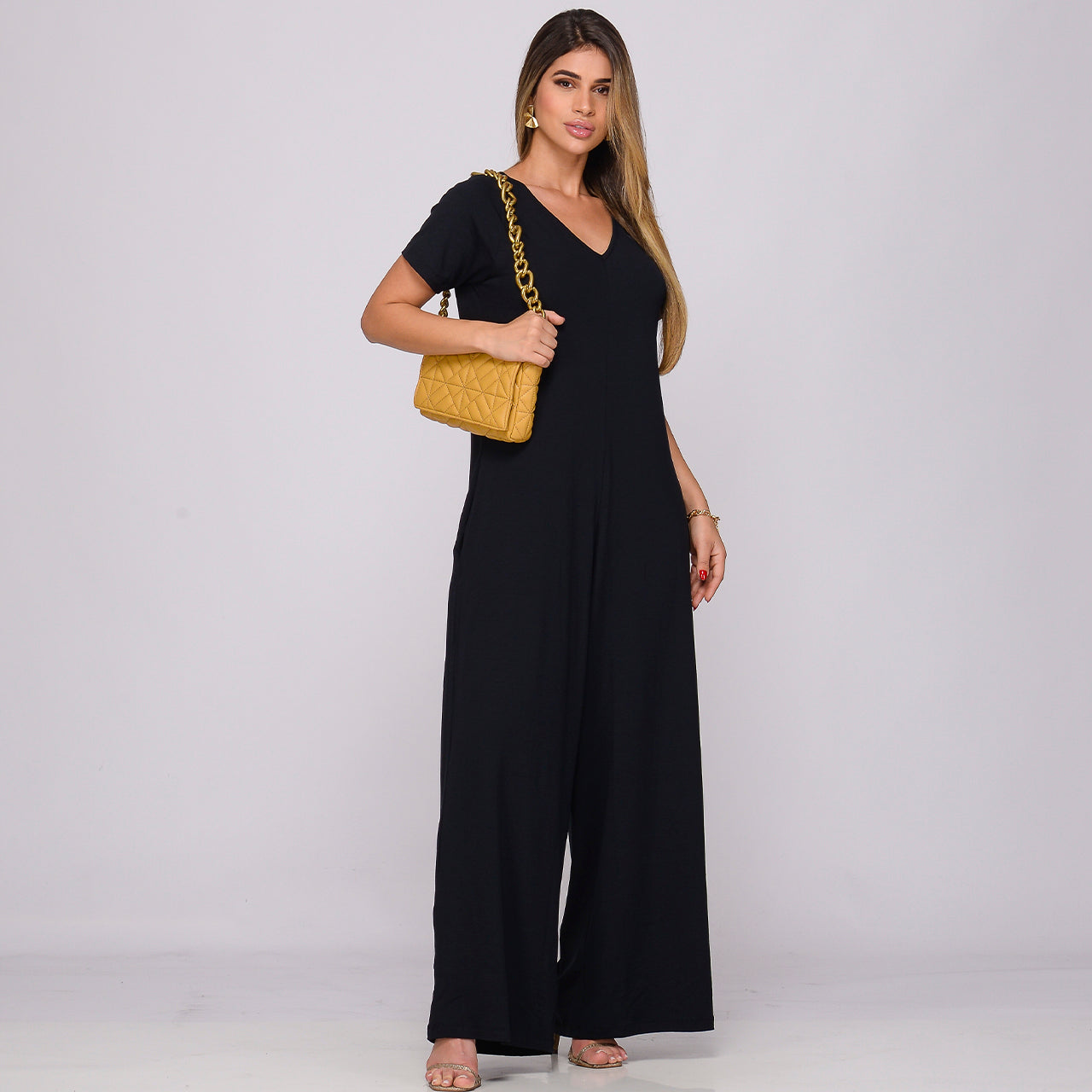 Macacão Pantalona M/C Bolsos BBonnie Esther