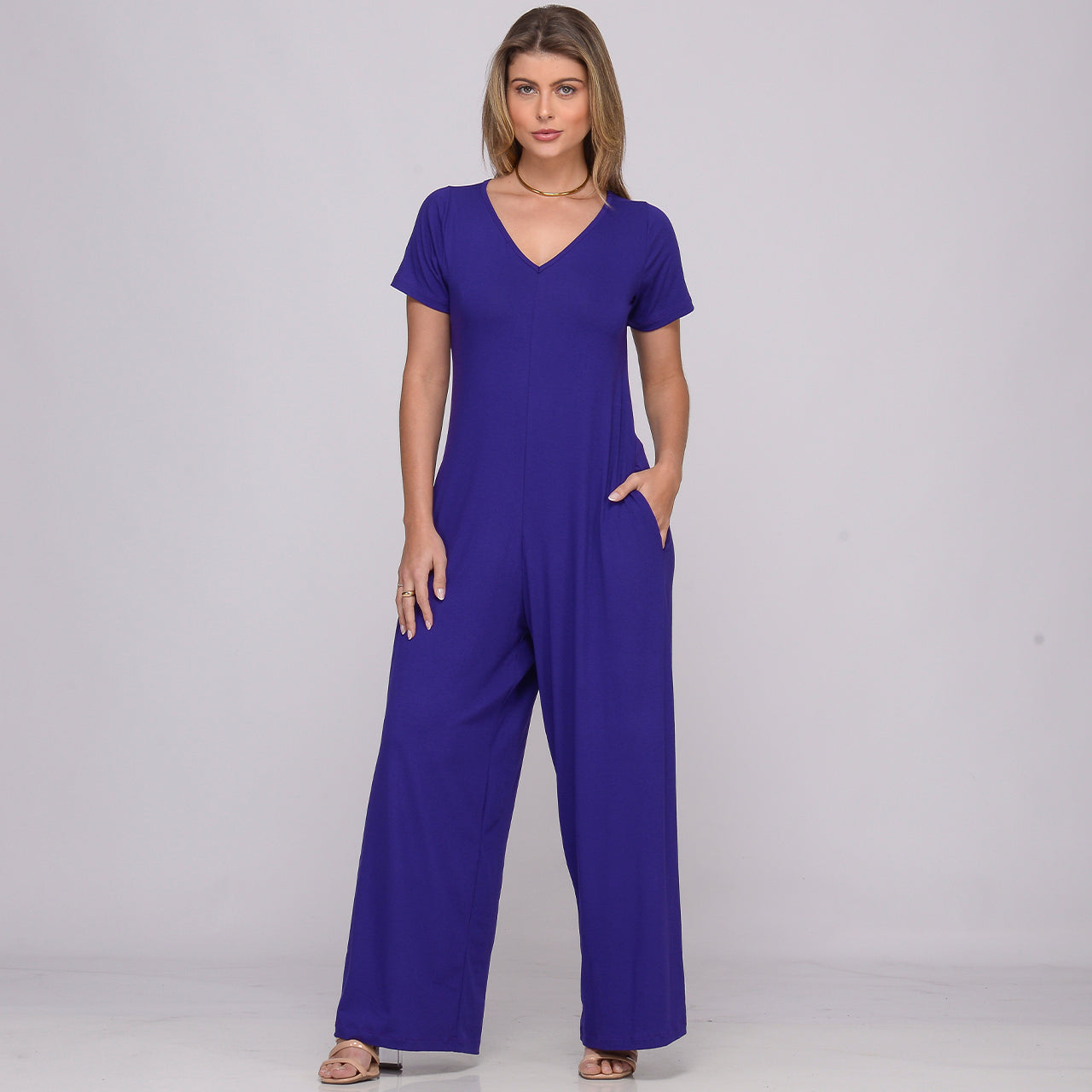 Macacão Pantalona M/C Bolsos BBonnie Esther