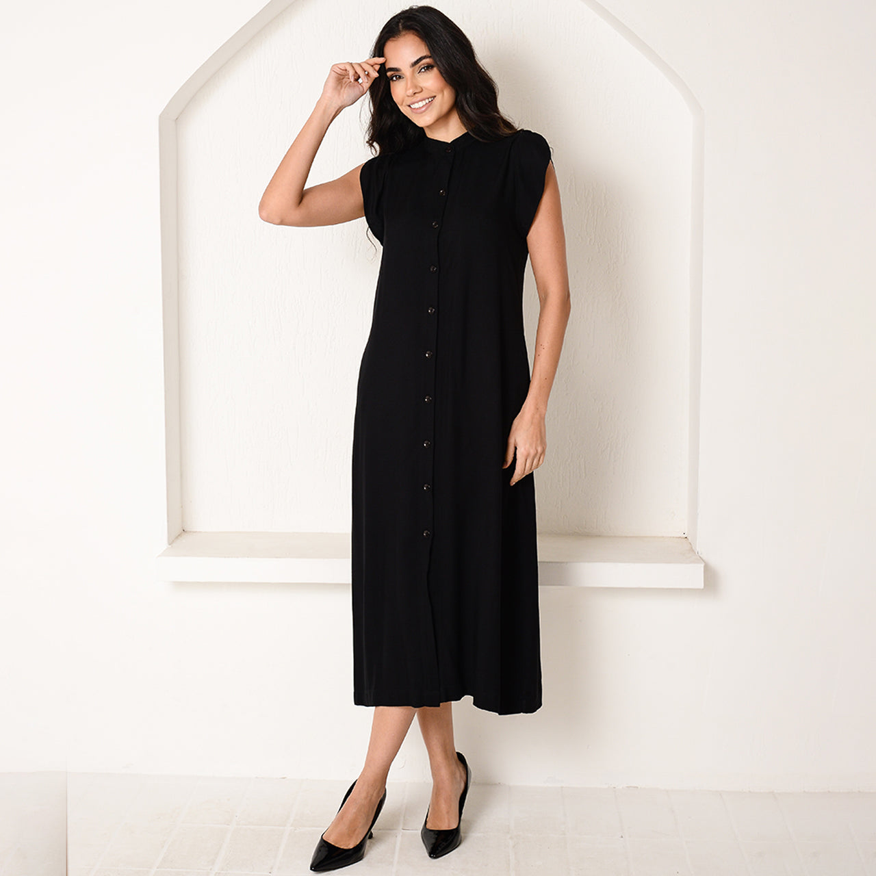 Vestido Chemise Midi Botões M/C BBonnie Sienna