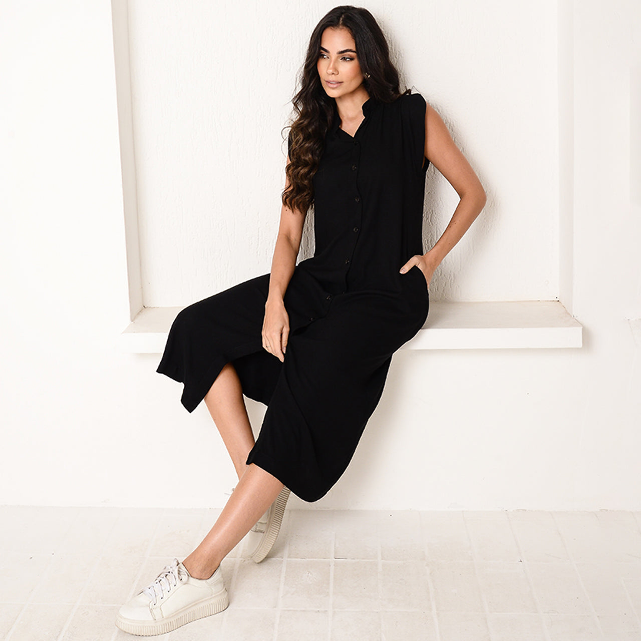 Vestido Chemise Midi Botões M/C BBonnie Sienna