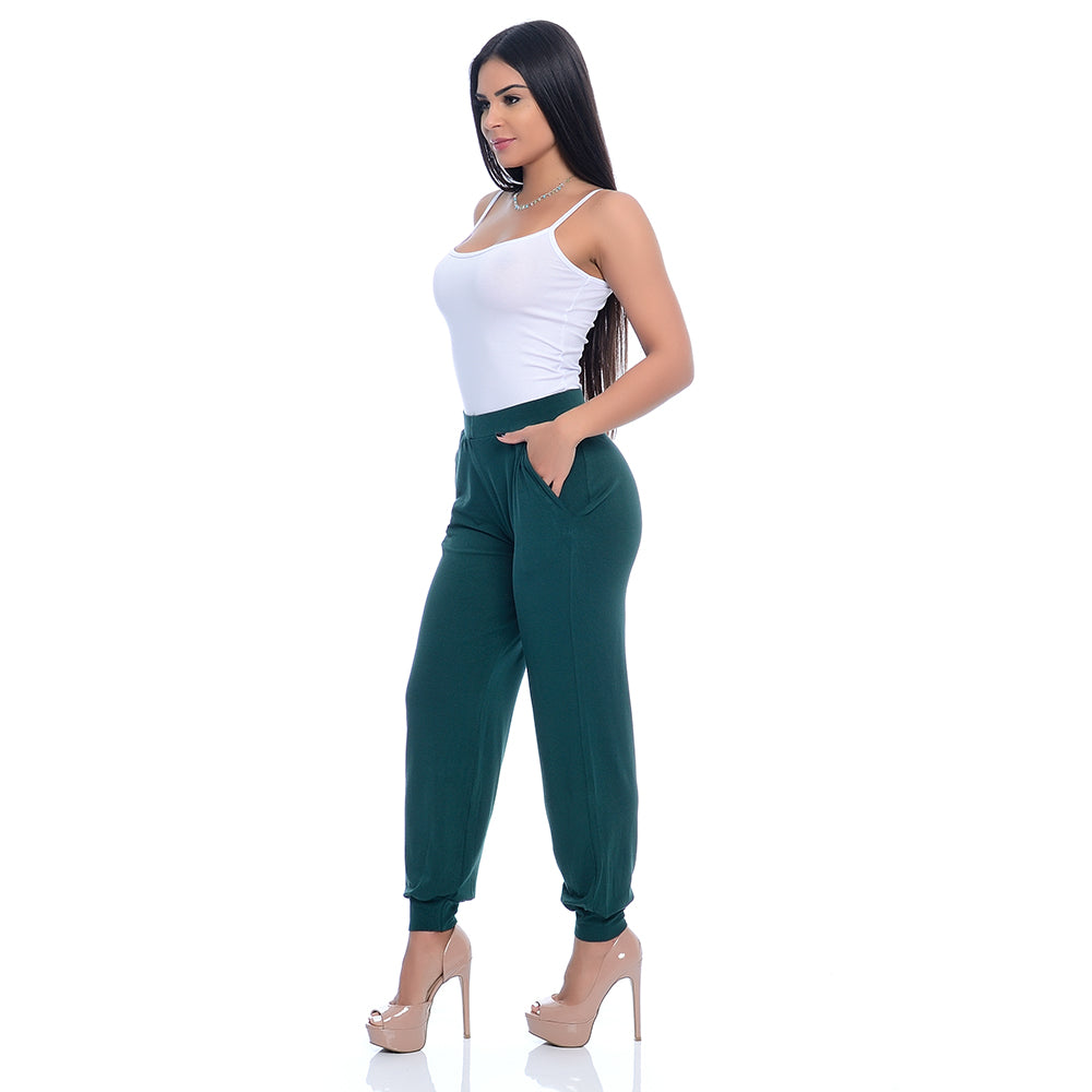 Calça Jogger Com Punho BBonnie Maya Verde Musgo
