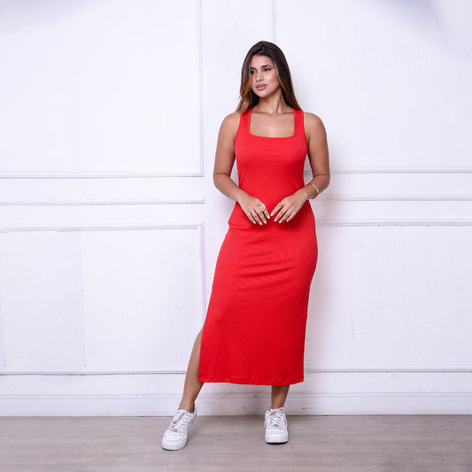 Vestido Joice BBonnie – Midi Canelado em Ribana