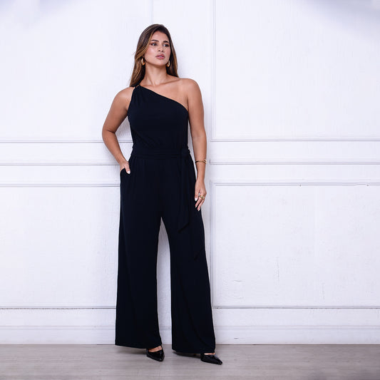 Macacão Pantalona Taynara BBonnie – Um Ombro Só em Viscolycra