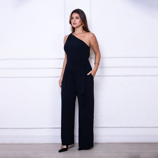 Macacão Pantalona Taynara BBonnie – Um Ombro Só em Viscolycra