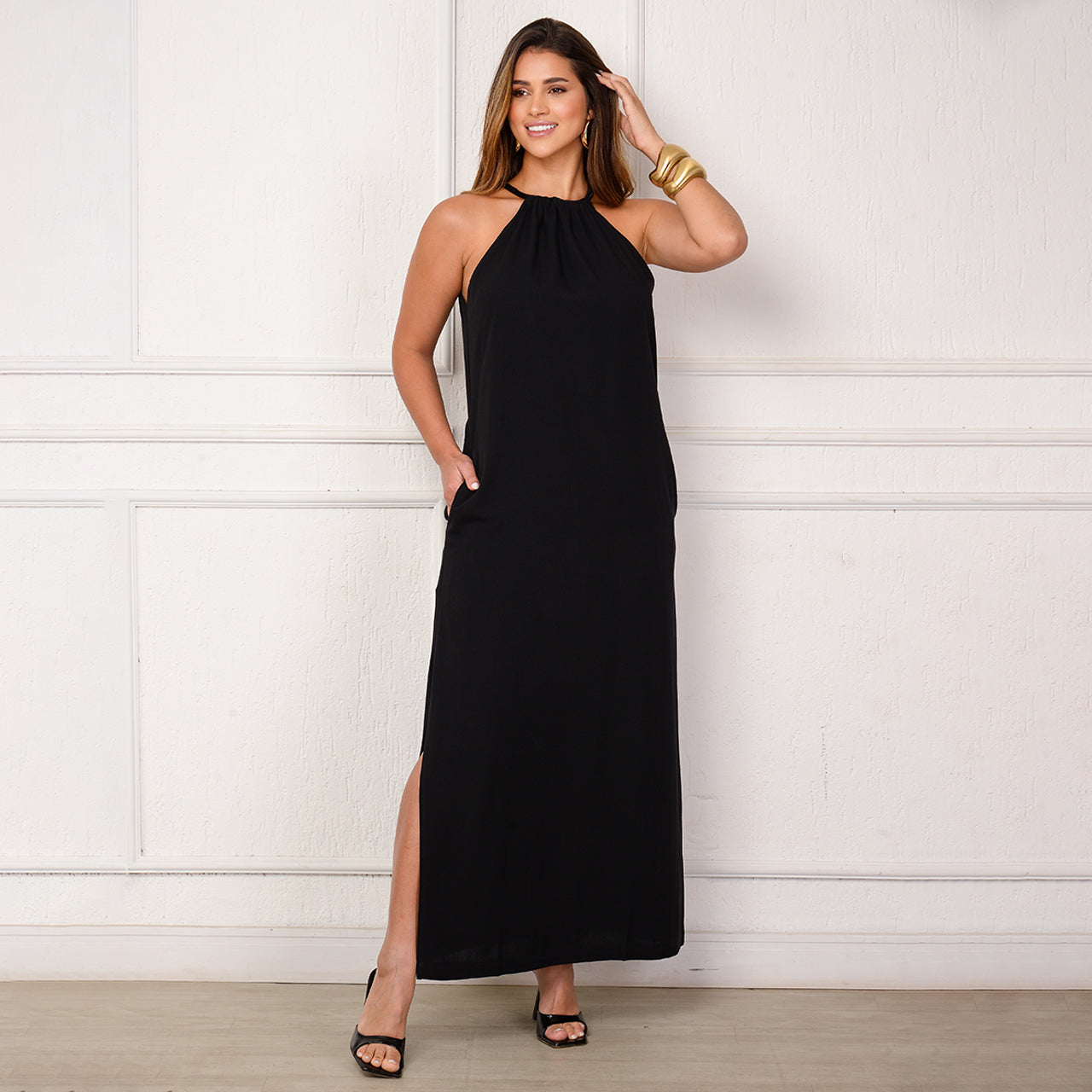 Vestido Sabrina – Longo com Amarração no Pescoço