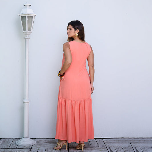 Vestido Longo com Barra Franzida BBonnie Isabelly B'Bonnie
