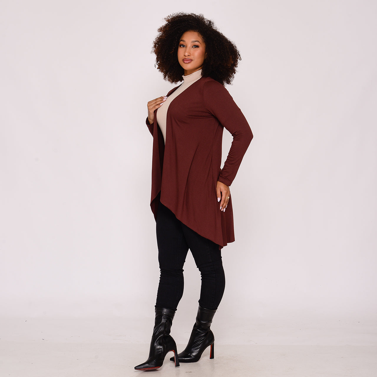 Cardigan Manga Longa BBonnie Isadora Marrom