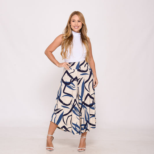 Calça Pantacourt com Cós BBonnie Noemi Estampados