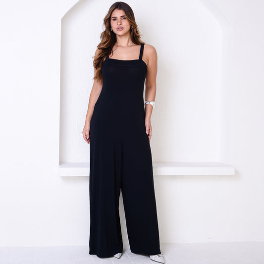 Macacão Pantalona Alça Fina BBonnie Noa Preto