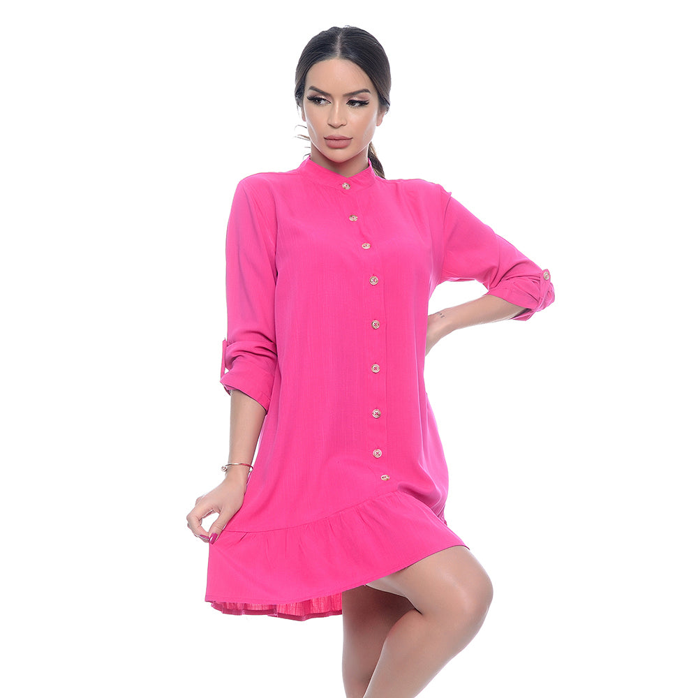 Vestido Chemise Com Botões M/L BBonnie Rebeca Pink