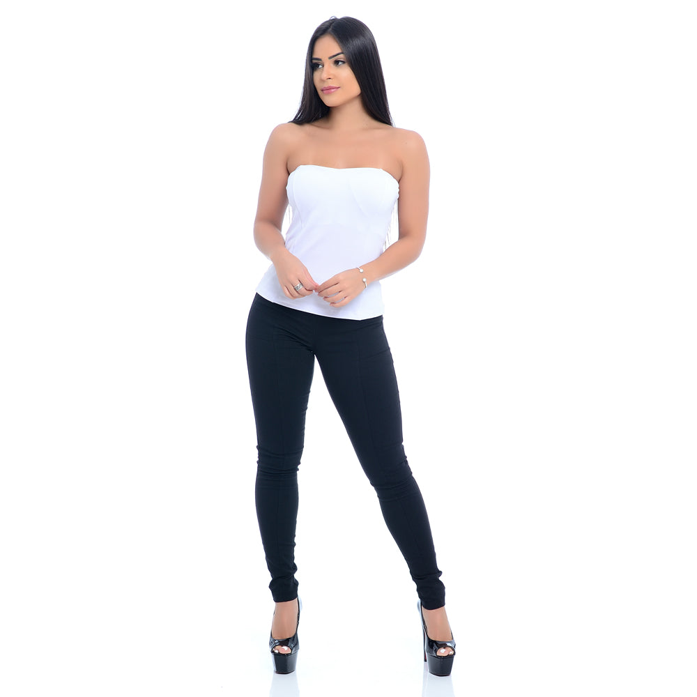 Blusa Tomara que Caia com Bojo BBonnie Cristal Branca