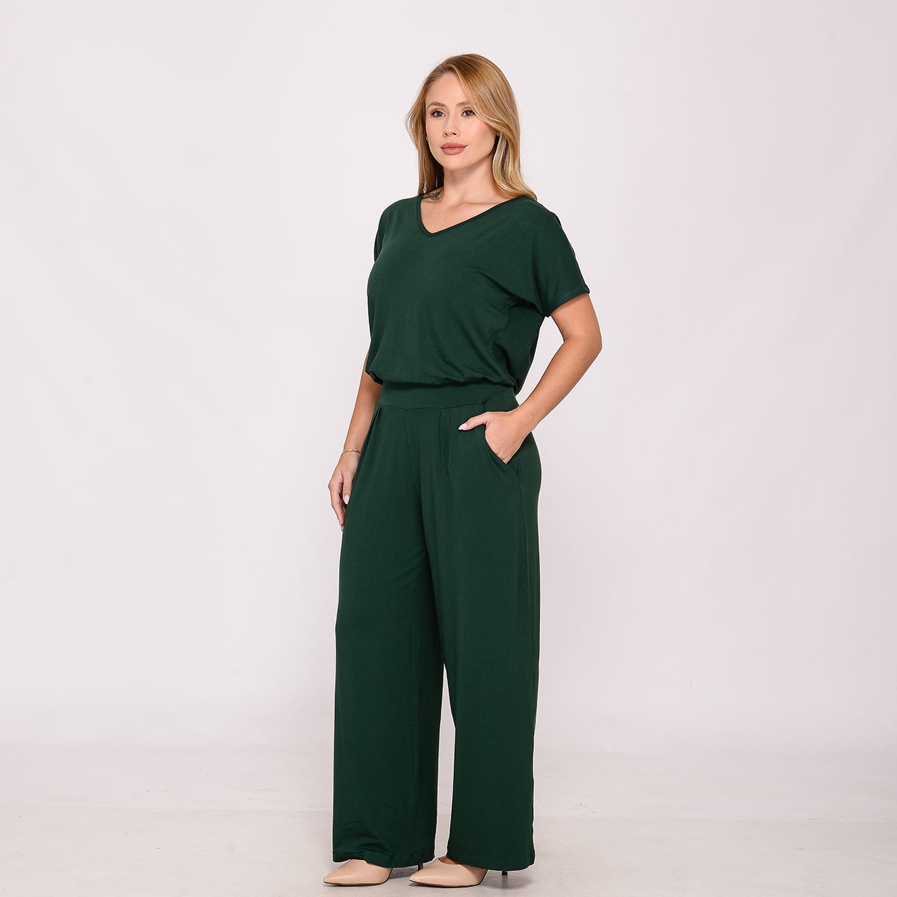 Macacão Feminino C/ Decote Nas Costas BBonnie Cecília Verde Musgo