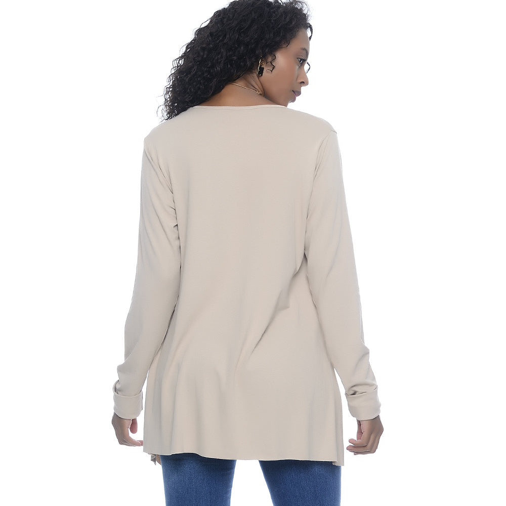 Blusa M/L Assimétrica BBonnie Ludy Bege