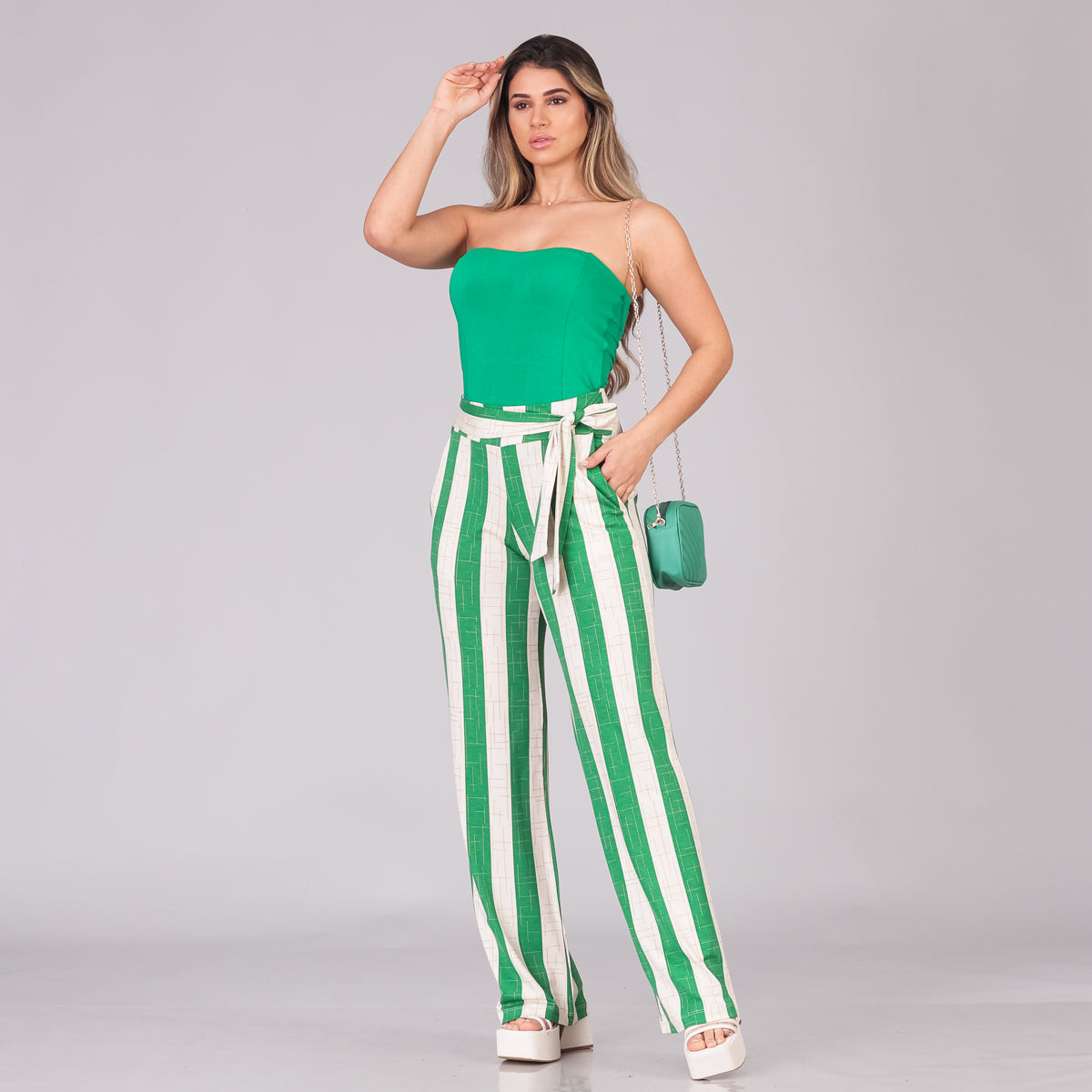 Blusa Tomara que Caia com Bojo BBonnie Cristal Verde Bandeira