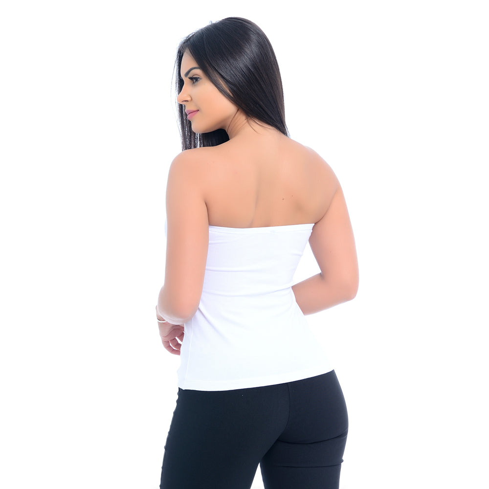 Blusa Tomara que Caia com Bojo BBonnie Cristal Branca