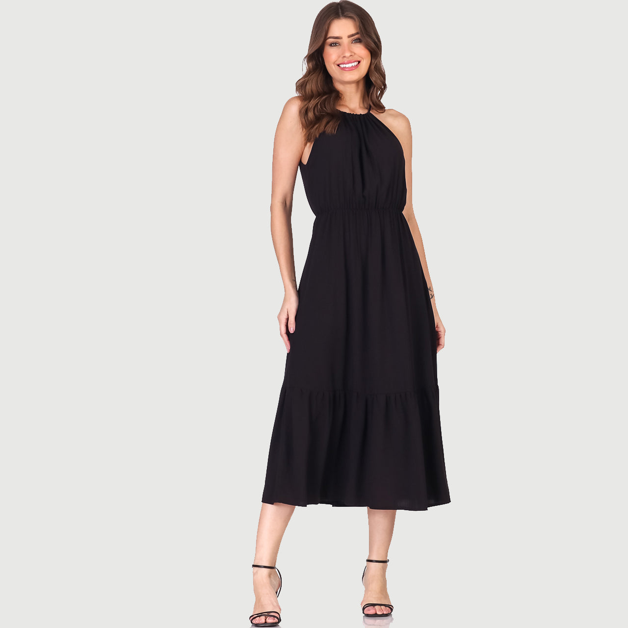 Vestido Midi Cava Americana BBonnie Anahi Preto