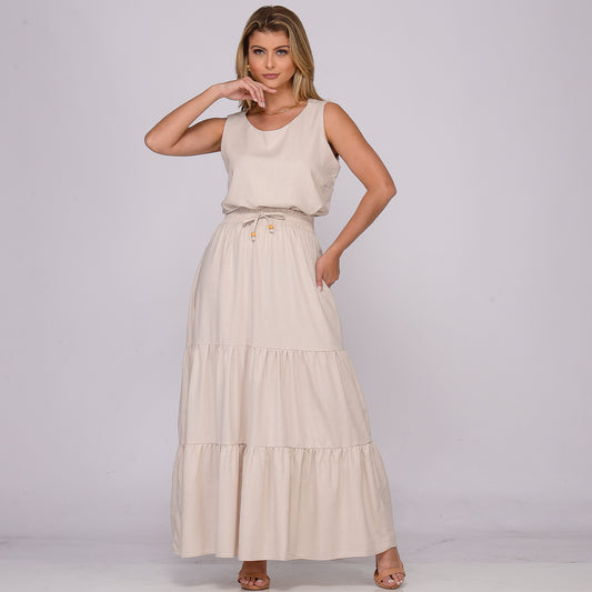 Saia Longa Viscose em Camadas BBonnie Luiza
