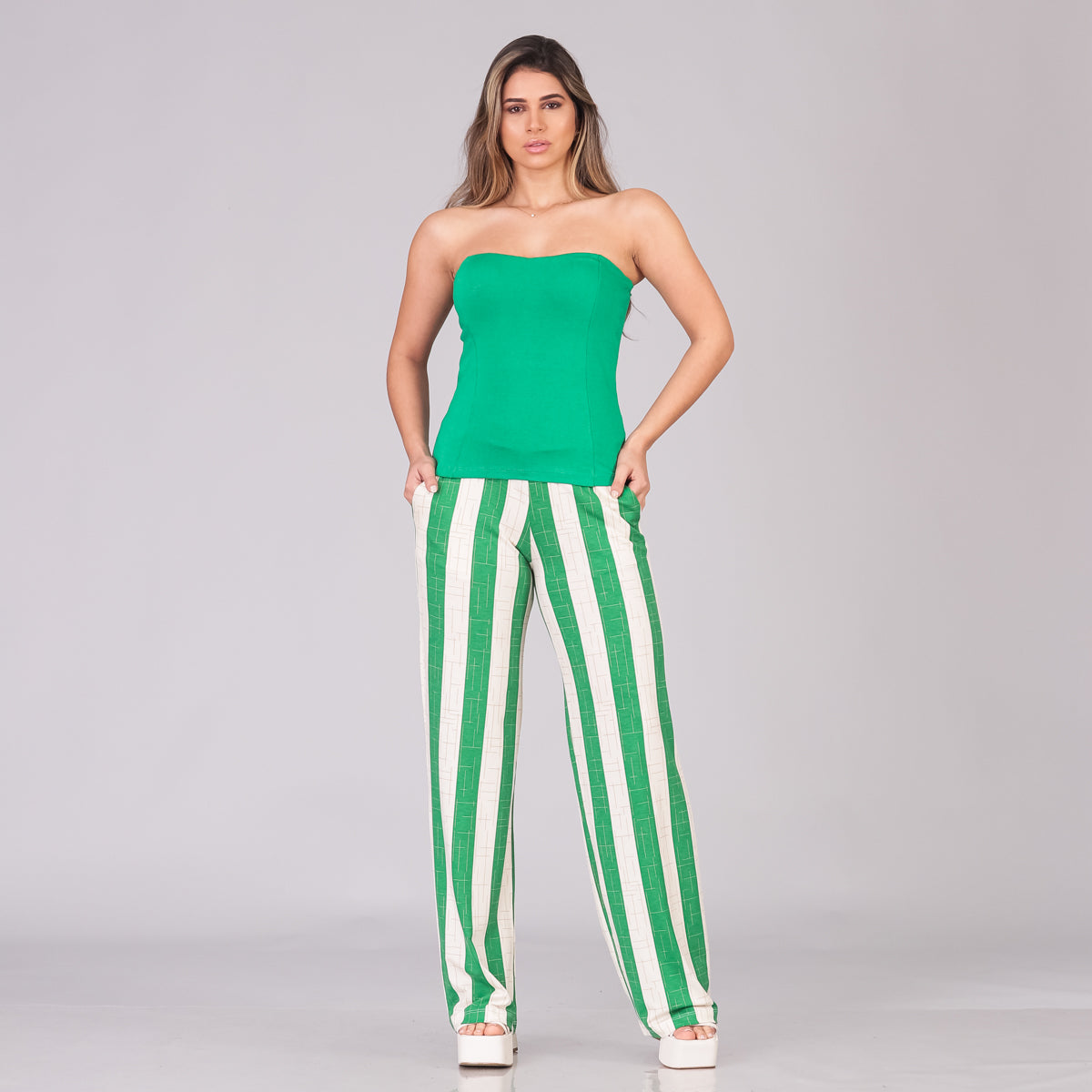 Blusa Tomara que Caia com Bojo BBonnie Cristal Verde Bandeira