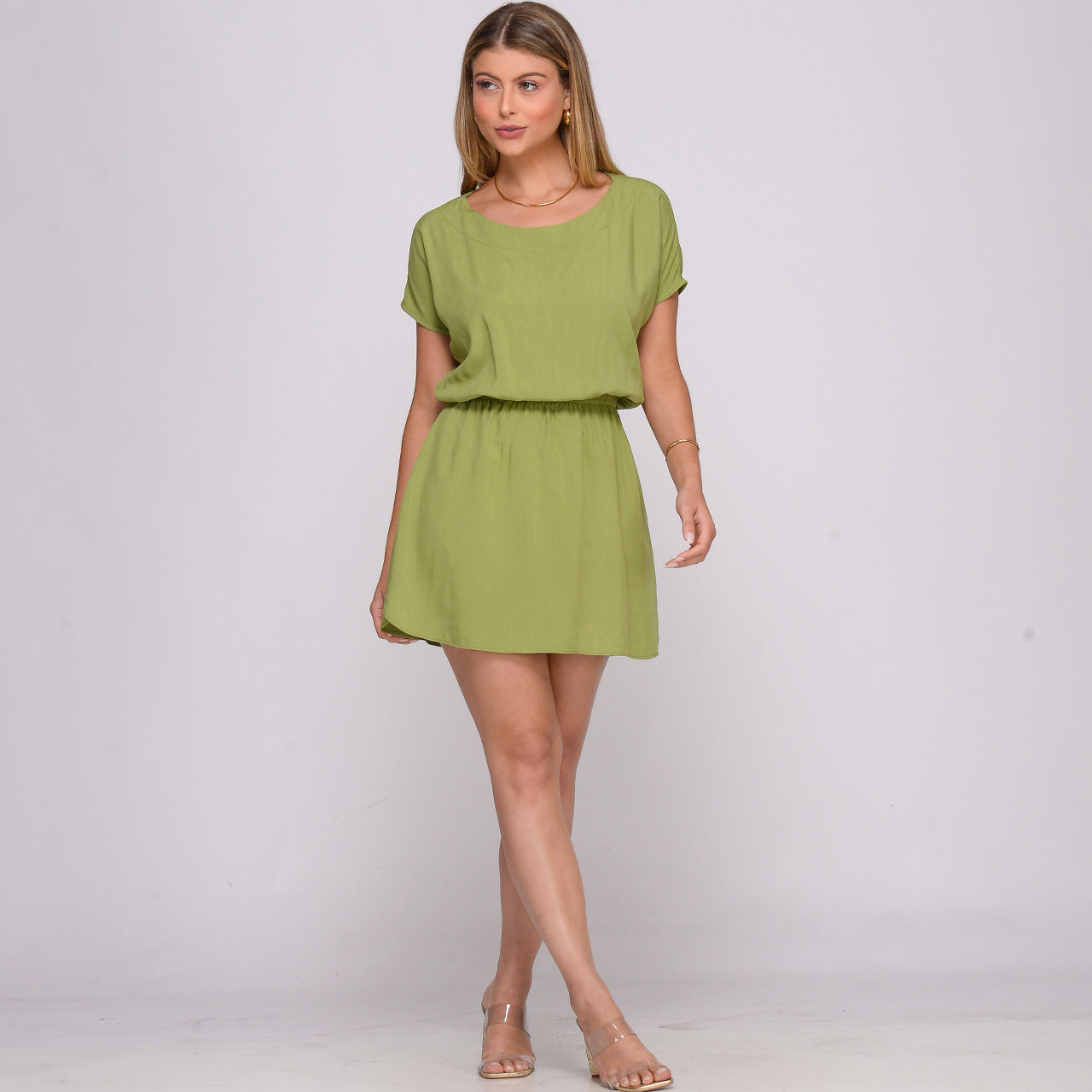 Vestido Curto M/C Elástico na Cintura BBonnie Stela