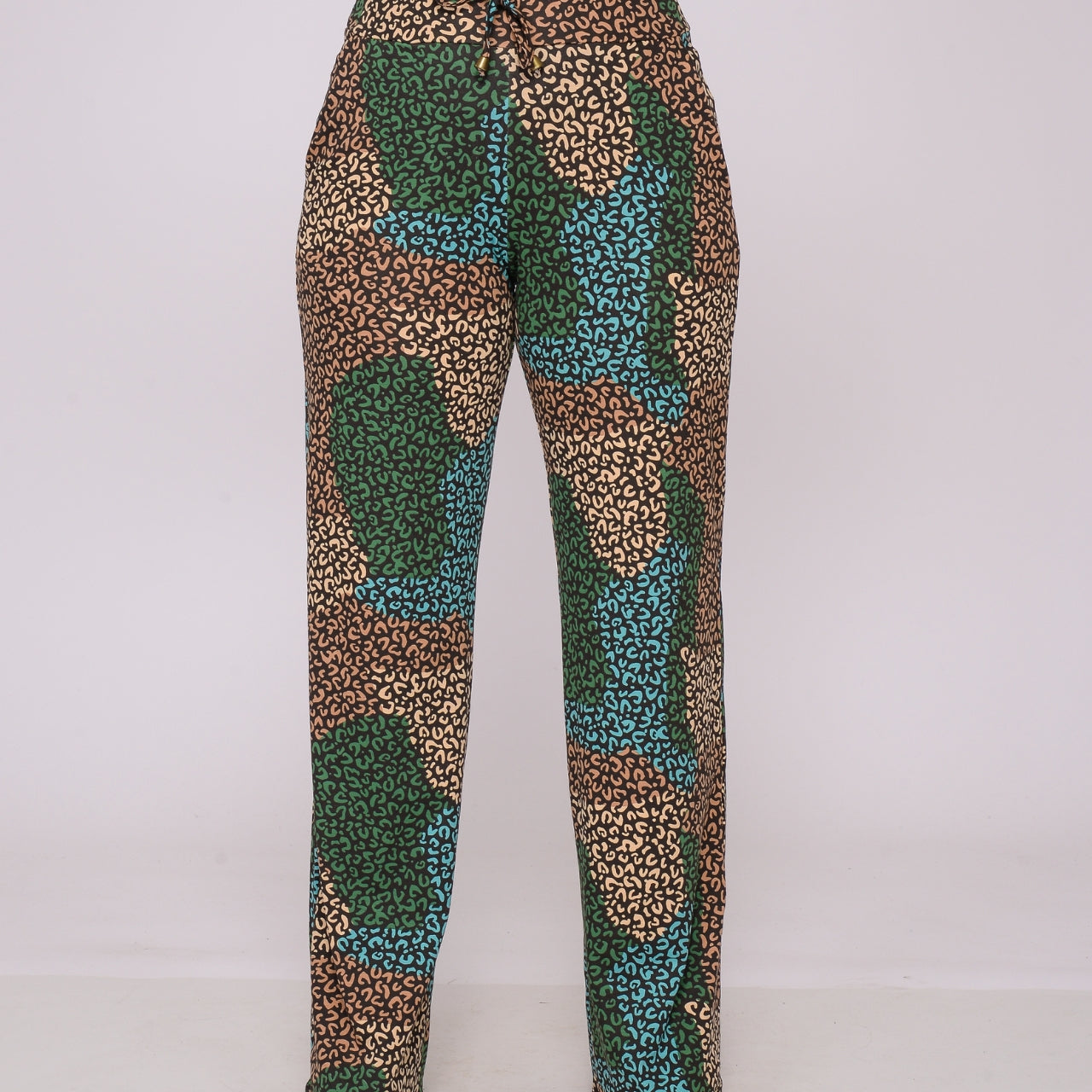 Calça Pantalona Cós largo Bolsos BBonnie Jane Estampa Verde