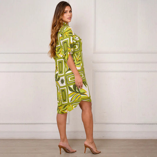 Vestido Chemise Botões M/C BBonnie Vitória Estampados B'Bonnie