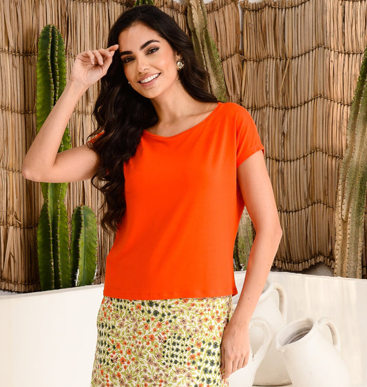 Blusa M/C Soltinha BBonnie Arielle Laranja