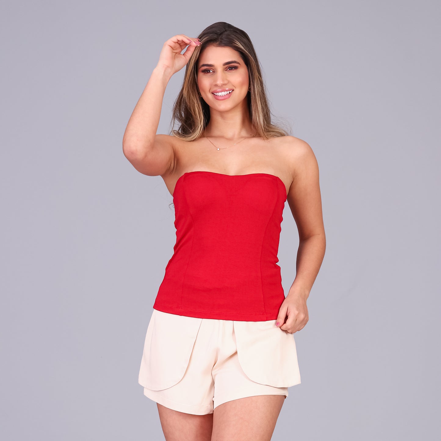Blusa Tomara que Caia com Bojo BBonnie Cristal Vermelho