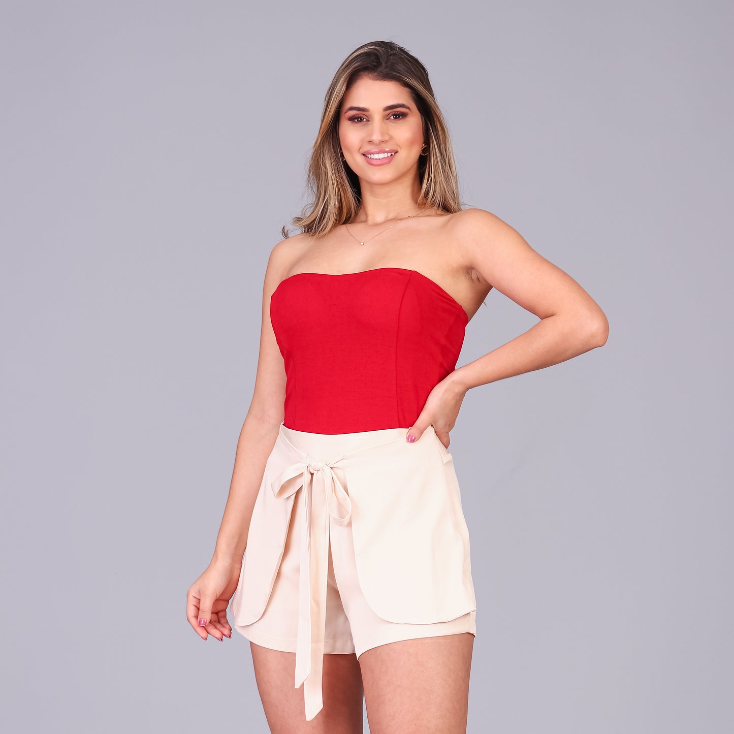 Blusa Tomara que Caia com Bojo BBonnie Cristal Vermelho