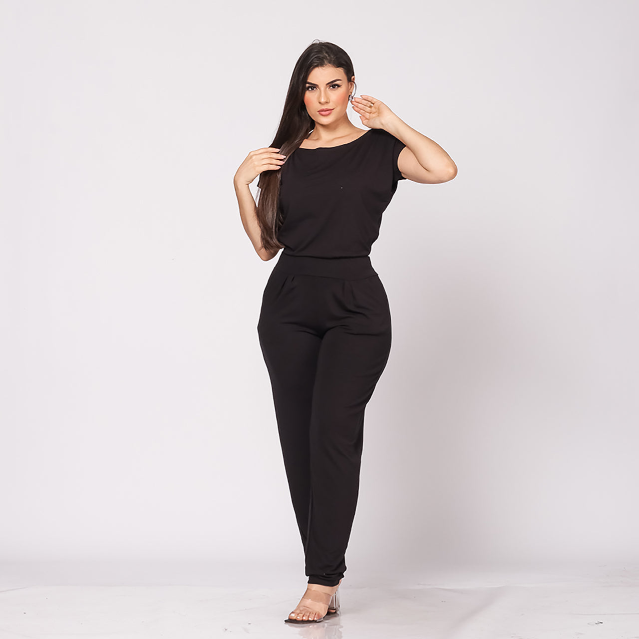 Macacão Longo M/C Decote Canoa  BBonnie Mel