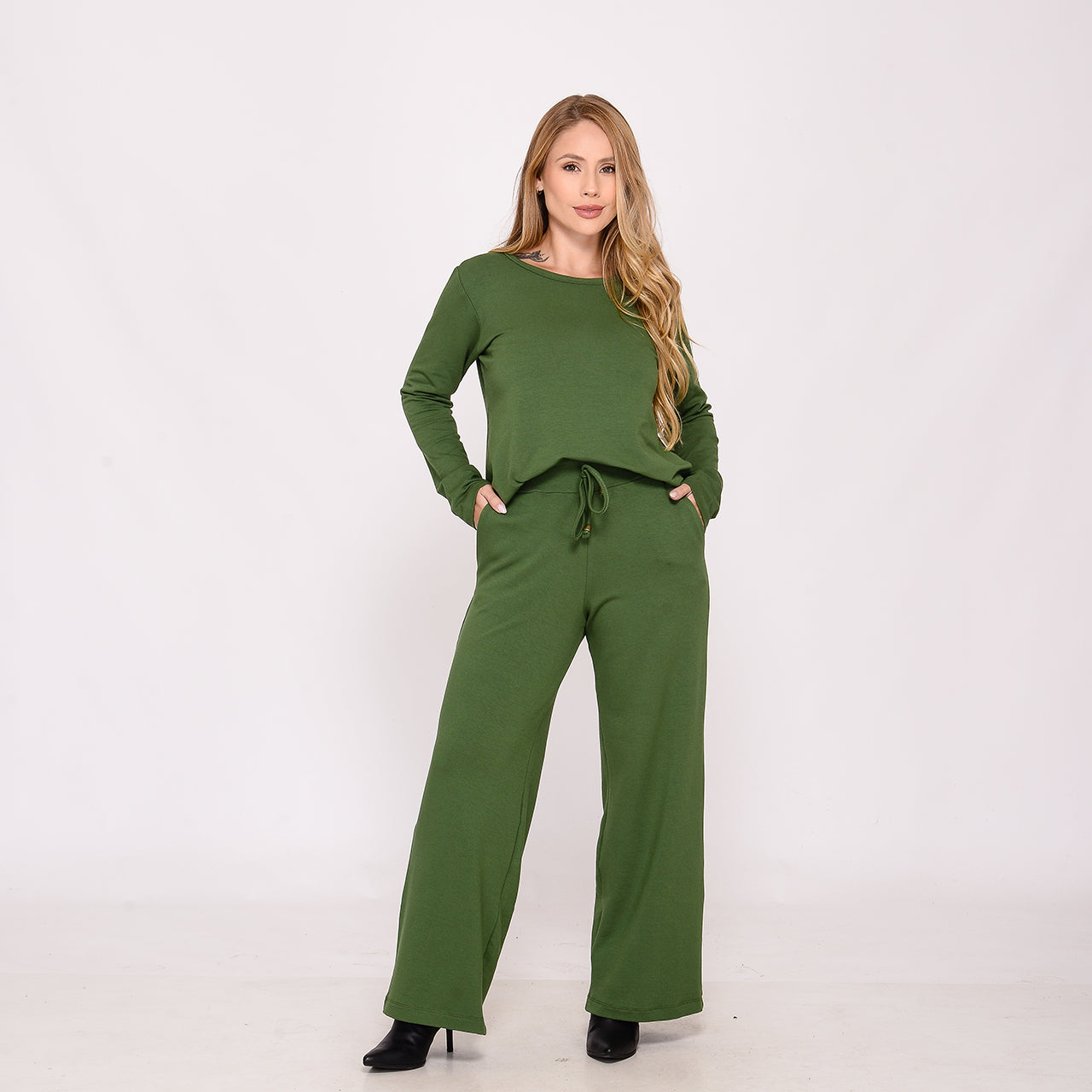 Conjunto Calça e Blusa de Moletinho BBonnie Milena Verde